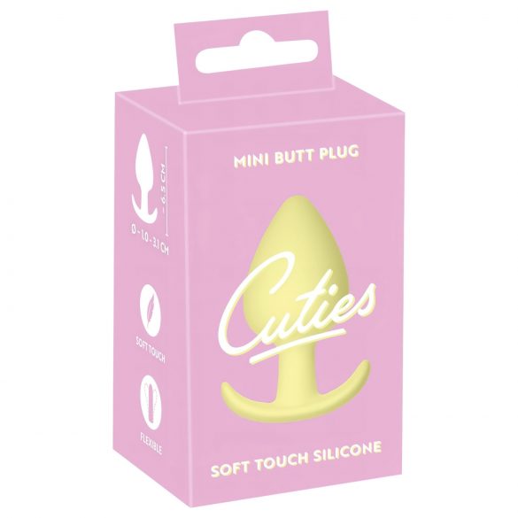 Cuties Mini análny plug - žltý silikon (3,1 cm)