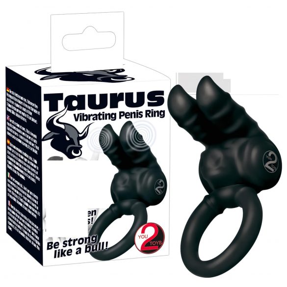 You2Toys - Taurus - dvojitý motor, vibračný krúžok na penis (čierny)