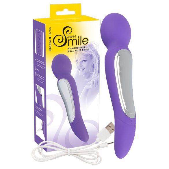 SMILE Wand - Dvojmotorový masážny vibrátor (fialový)