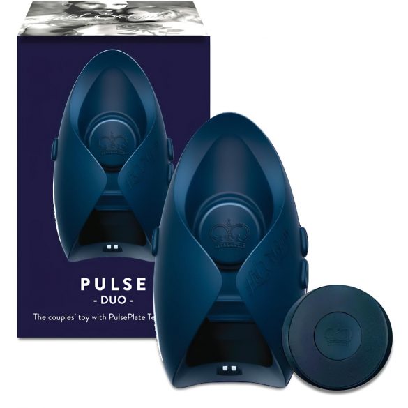 Pulse III Duo - nabíjateľný masturbátor a párový vibrátor (sivo-modrý)