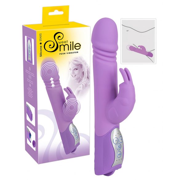 SMILE Push - vibrujúci stimulátor s klitorálnym ramenom (fialový)