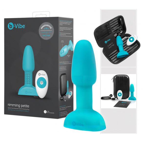 b-Vibe Rimming - rotačný análny vibrátor (tyrkysový)