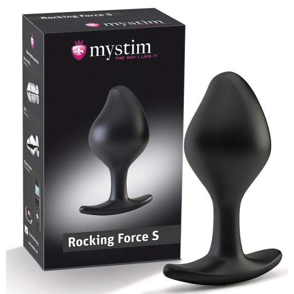 mystim Rocking Force S - elektro kužeľový dildo, malý (čierny)