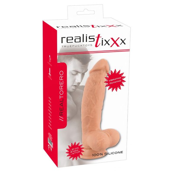 realistixxx Torero - akumulátorový prísavný rotačný vibrátor (22 cm)