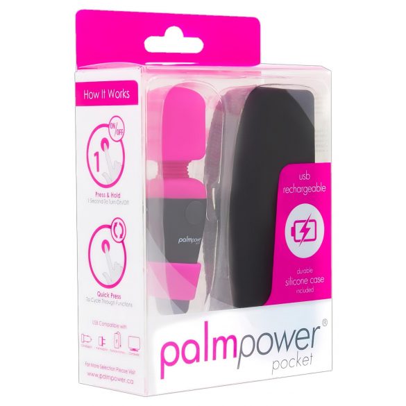 Mini masážny vibrátor PalmPower Pocket - ružovo-čierny sen!