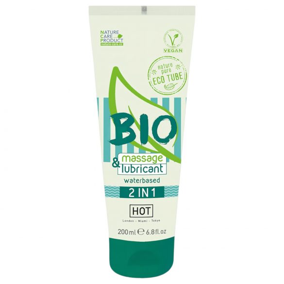 HOT Bio 2v1 - lubrikant a masážny gél na vodnej báze (200ml)