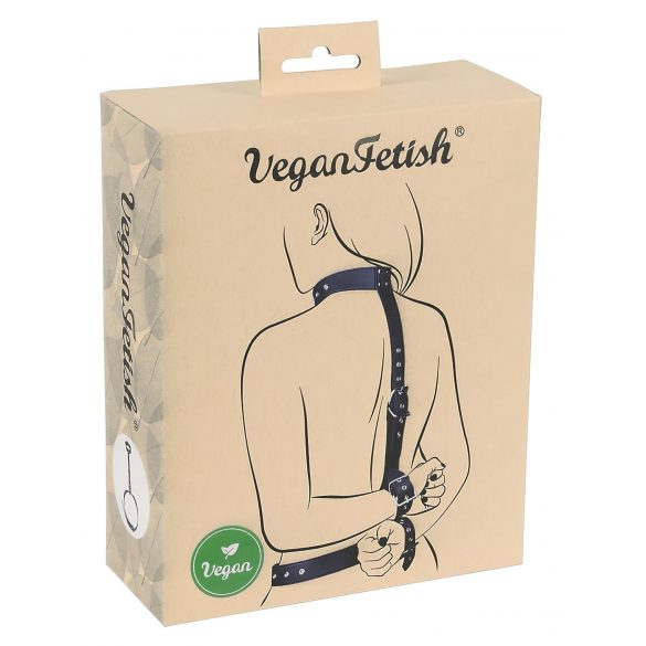 Vegan Fetish - set na zviazanie rúk za chrbtom (čierny)