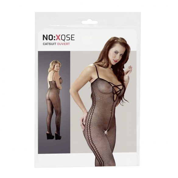 NO:XQSE - Bodystocking s bočným vzorom - čierna - 2XL/3XL