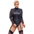 Cottelli Bondage Plus Size - body s čipkovanými rukávmi (čierny) - 2XL