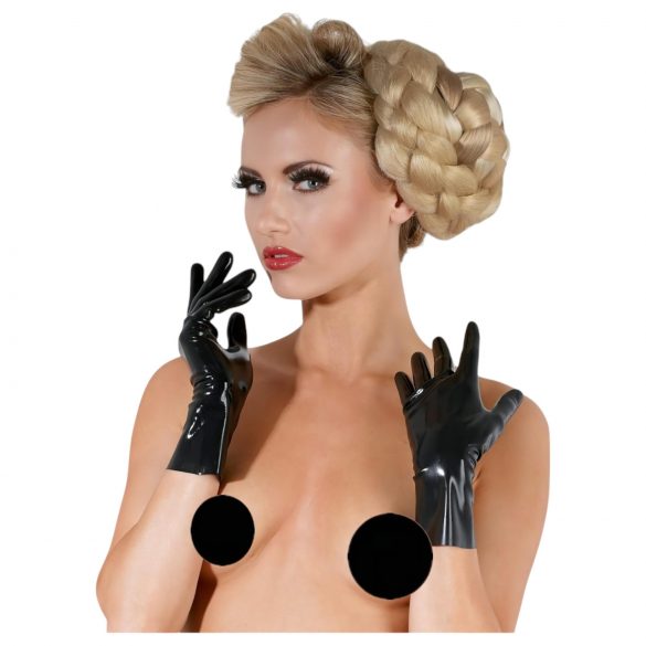 Latex krátke unisex rukavice (čierne)