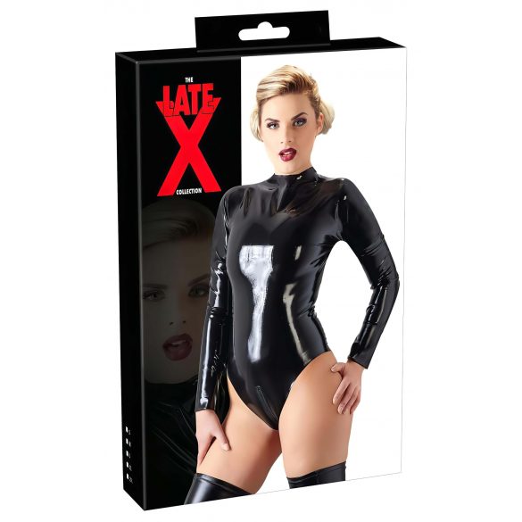 LATEX - dlhý rukáv dámsky body (čierny)