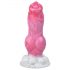 Psí penis dildó Buldog - 17cm (ružový)