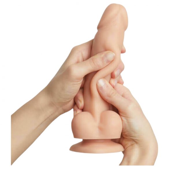 Strap-on-me S - obojstranné realistické dvojité dildo (prírodné)