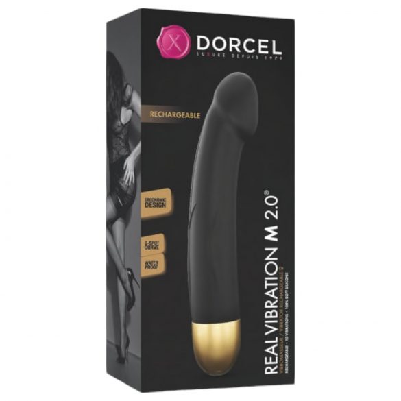 Dorcel Real Vibration M 2.0 - nabíjateľný vibrátor (čierno-zlatý)