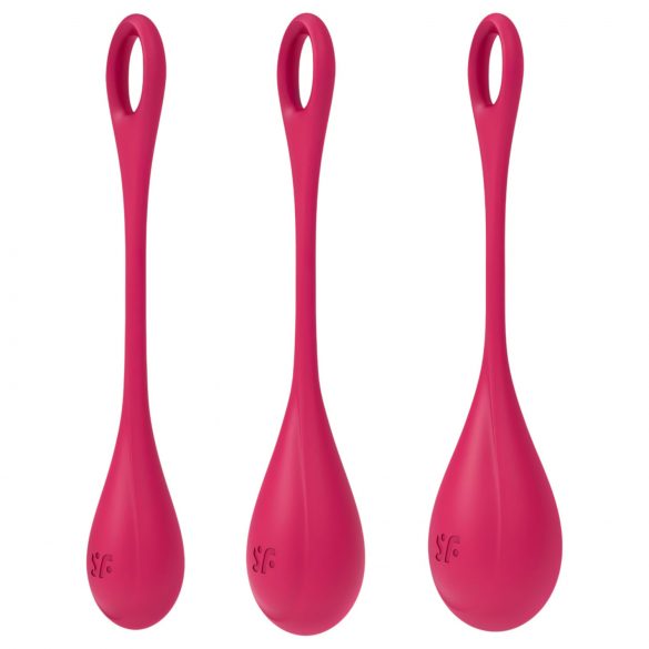 Satisfyer Yoni Power 1 - set guličiek - červený (3 diely)