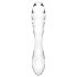 Satisfyer Dazzling Crystal 1 - dvojitý sklený dildó (priehľadný)