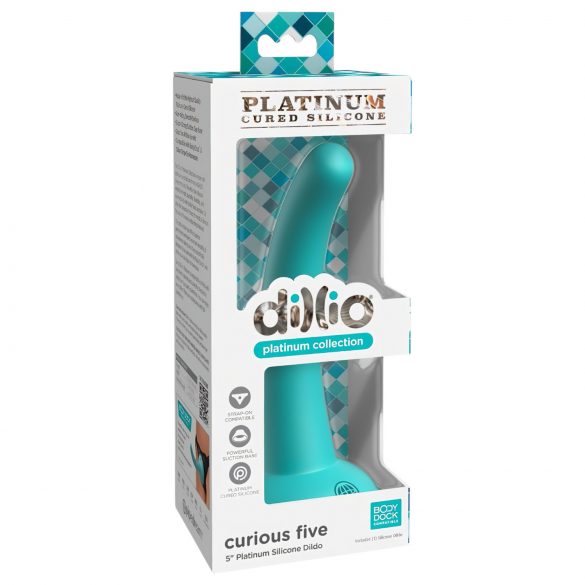 Dillio Curious Five - Silikónový Dildo (15 cm) - Tyrkysový