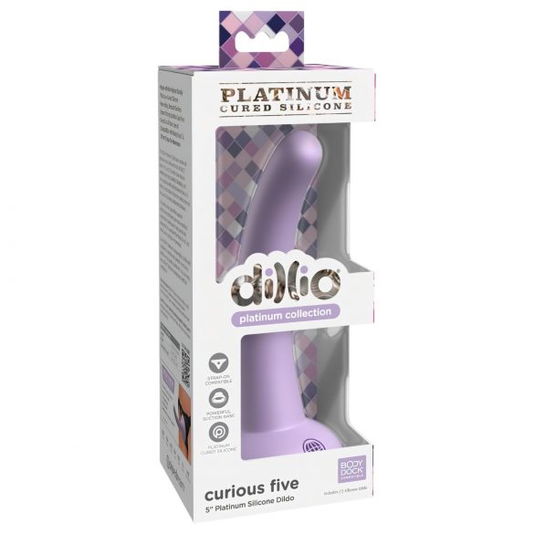 Dillio Curious Five - silikónové dildo s prísavkou (15 cm) - fialové