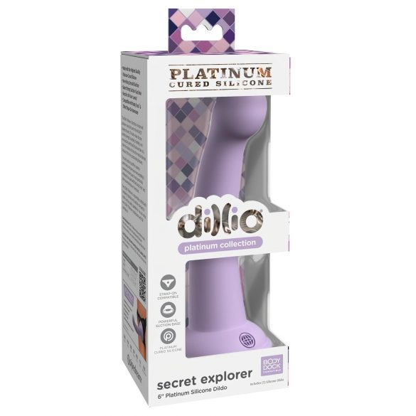 Dillio Tajomný Prieskumník - fialový prísavný dildo (17 cm)