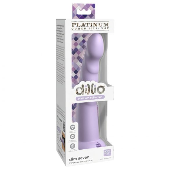 Dillio Slim Seven - stimulujúci prísavkový dildo (20 cm) - fialový