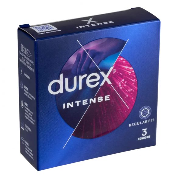 Durex Intense - vrúbkované a bodkované kondómy (3ks)