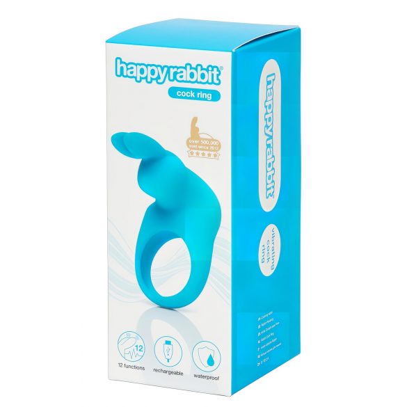 Happyrabbit Cock - vibračný krúžok s akumulátorom (modrý)