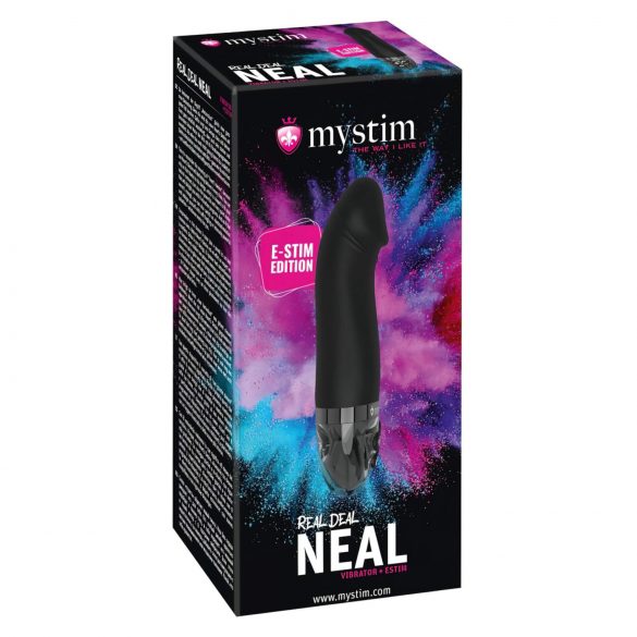 mystim Real Deal Neal - nabíjací elektro vibrátor (čierny)