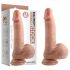 Dvojitá hustota - prísavkový realistický penis s varlatami - 18 cm (naturálny)