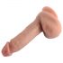 Dvojitá hustota - prísavkový realistický penis s varlatami - 18 cm (naturálny)