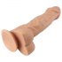 Lovetoy Real Extreme - prísavkový, semenníkový dildo - 23 cm (prírodný)