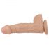 Lovetoy Real Extreme - prísavkový, semenníkový dildo - 23 cm (prírodný)