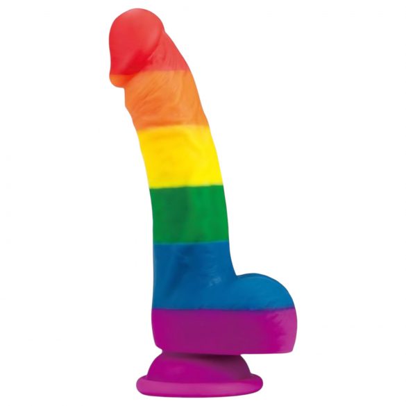 Lovetoy Prider - realistický silikónový dildó - 19cm (dúhový)