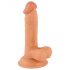 Mr. Rude - realistický, prisavkový dildo s guľkami - 17 cm (naturálny)