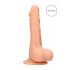 RealRock Dong 8 - živý dotyk, dildo s vajíčkami (20cm) - naturálny