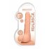 RealRock Dong 8 - živý dotyk, dildo s vajíčkami (20cm) - naturálny