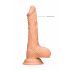 RealRock Dong 8 - živý dotyk, dildo s vajíčkami (20cm) - naturálny