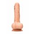 RealRock Dong 8 - živý dotyk, dildo s vajíčkami (20cm) - naturálny