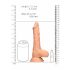 RealRock Dong 8 - živý dotyk, dildo s vajíčkami (20cm) - naturálny