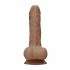 RealRock Dong 9 - realistické dildo s semenníkmi (23 cm) - tmavý prírodný