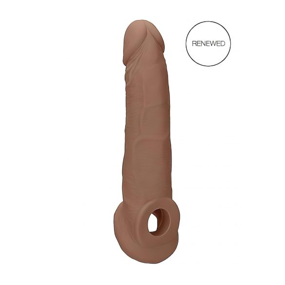 RealRock návlek na penis 21,5 cm - tmavý prírodný