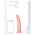 RealRock Slim: realistický dildo - 15,5 cm (prírodný)