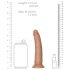 RealRock Slim - realistický dildo 15,5cm (tmavo prírodný)