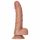 RealRock - prísavný dildo s varlatami - 15,5cm (tmavý prírodný)