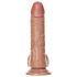 RealRock - prísavný dildo s varlatami - 15,5cm (tmavý prírodný)