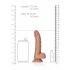 RealRock - prísavný dildo s varlatami - 15,5cm (tmavý prírodný)