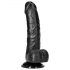 RealRock realistické dildo s prísavkou - 15,5 cm (čierne)