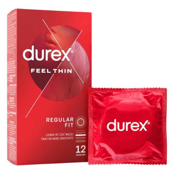 Durex Feel Thin - tenké kondómy pre prirodzený pocit (12 ks)