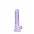 REALROCK - priesvitný realistický dildo - fialový (17 cm)