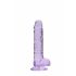 REALROCK - priesvitný realistický dildo - fialový (17 cm)