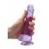 REALROCK - priesvitný realistický dildo - fialový (17 cm)